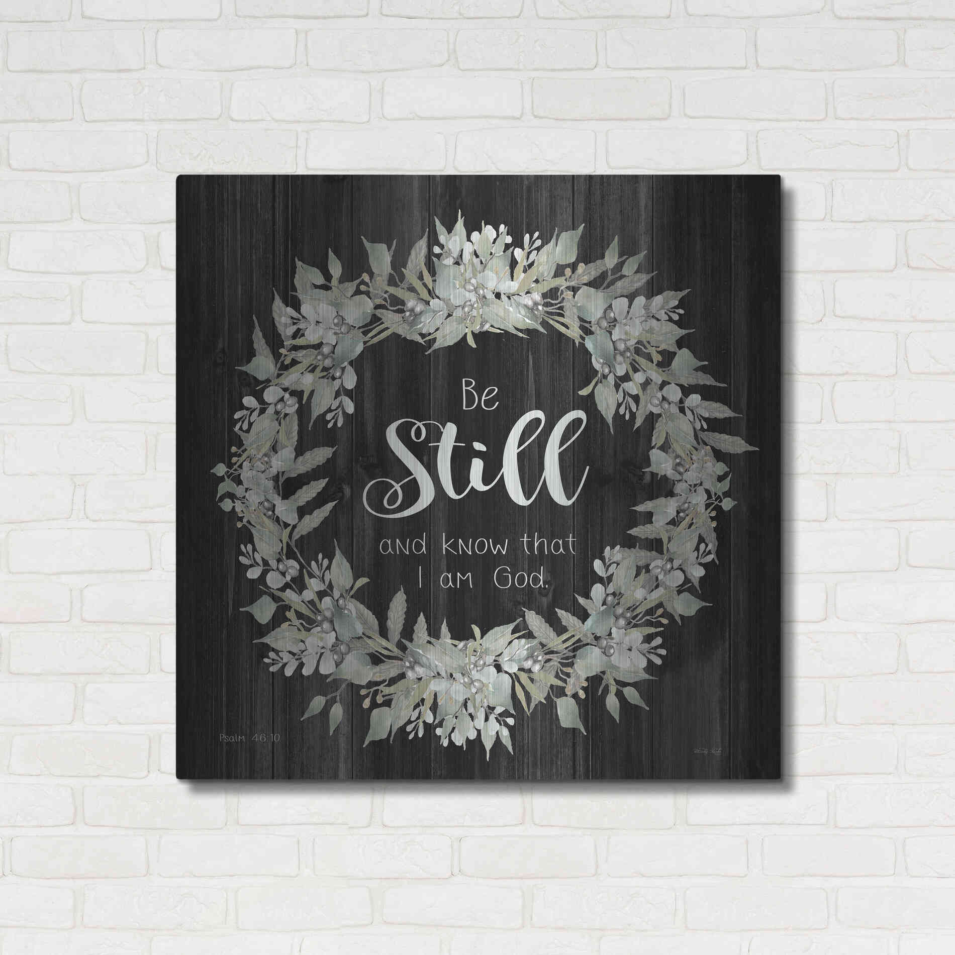 Luxe Metal Art 'Be Still and Know Wreath' by Cindy Jacobs, Metal Wall Art,36x36