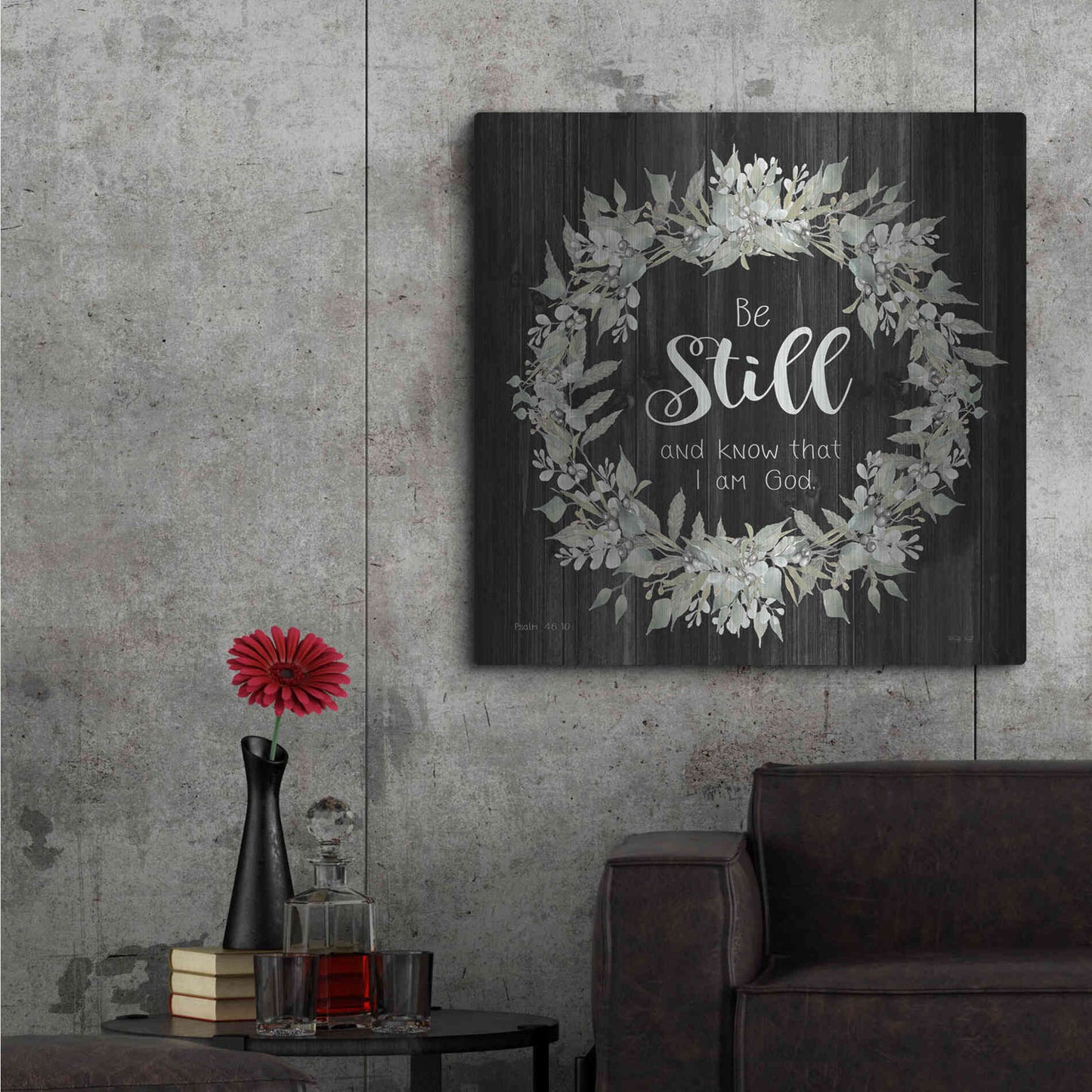 Luxe Metal Art 'Be Still and Know Wreath' by Cindy Jacobs, Metal Wall Art,36x36