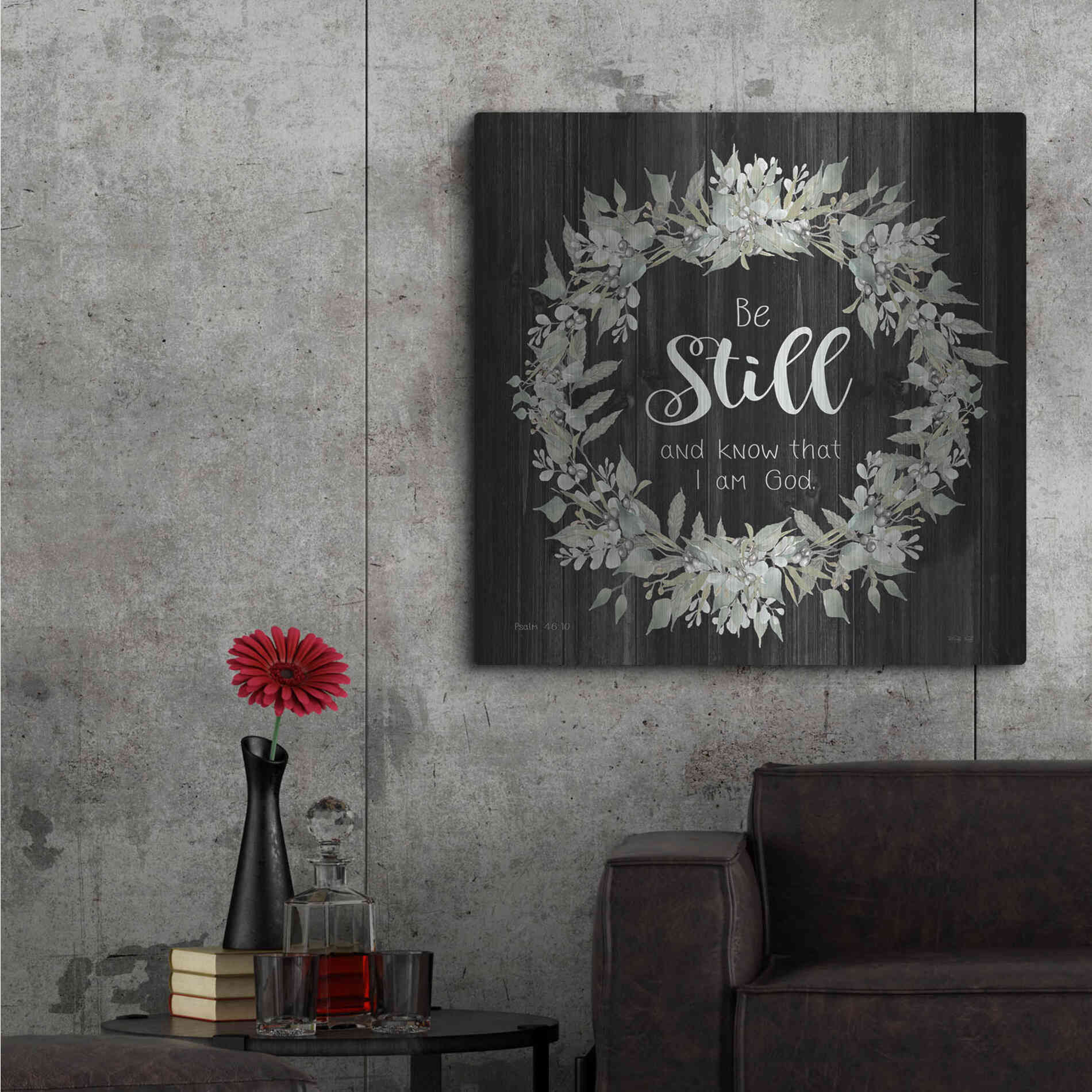 Luxe Metal Art 'Be Still and Know Wreath' by Cindy Jacobs, Metal Wall Art,36x36