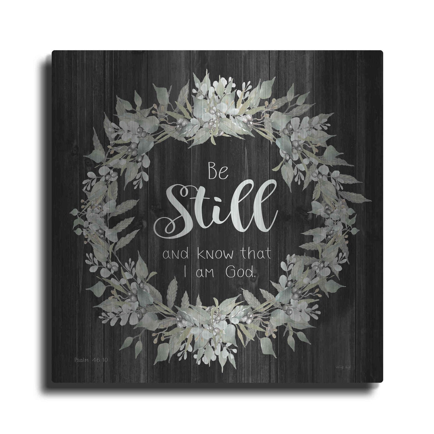 Luxe Metal Art 'Be Still and Know Wreath' by Cindy Jacobs, Metal Wall Art