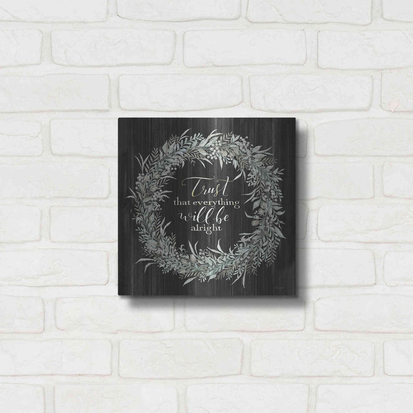 Luxe Metal Art 'Trust Wreath' by Cindy Jacobs, Metal Wall Art,12x12