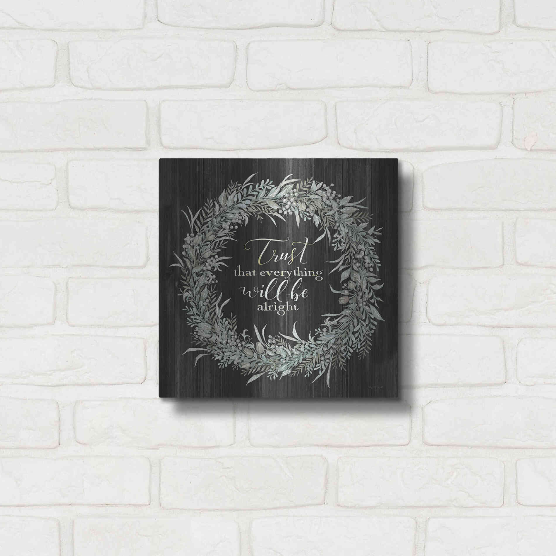 Luxe Metal Art 'Trust Wreath' by Cindy Jacobs, Metal Wall Art,12x12