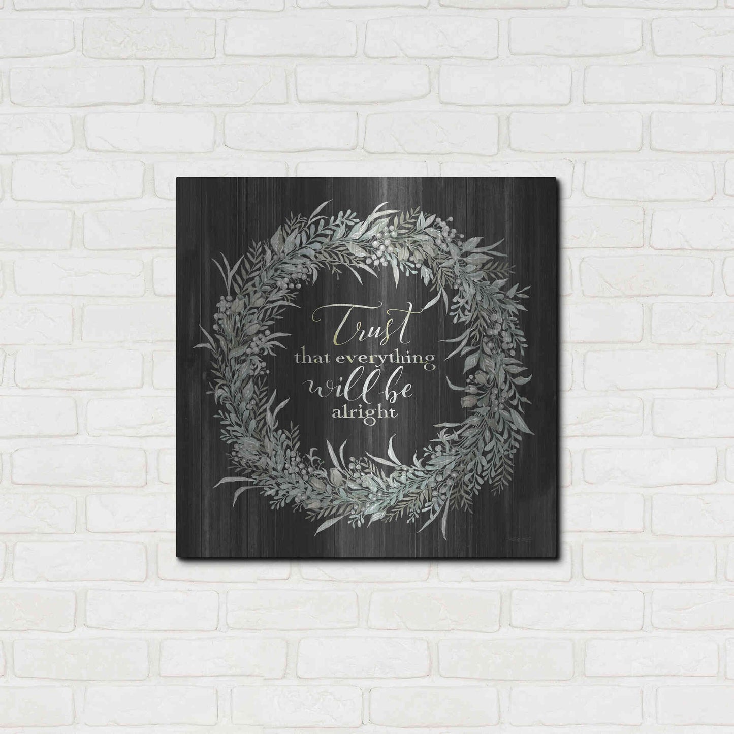 Luxe Metal Art 'Trust Wreath' by Cindy Jacobs, Metal Wall Art,24x24