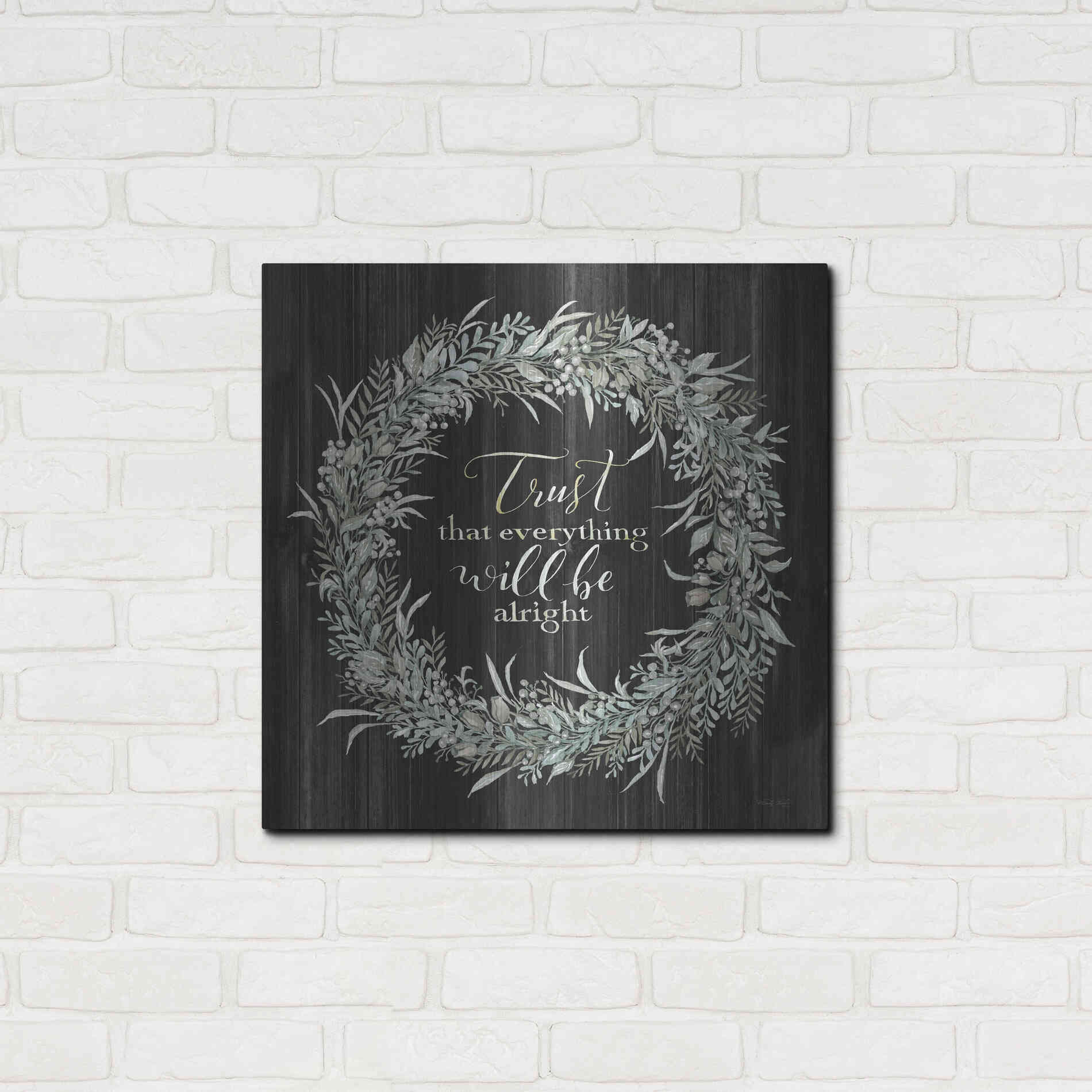 Luxe Metal Art 'Trust Wreath' by Cindy Jacobs, Metal Wall Art,24x24