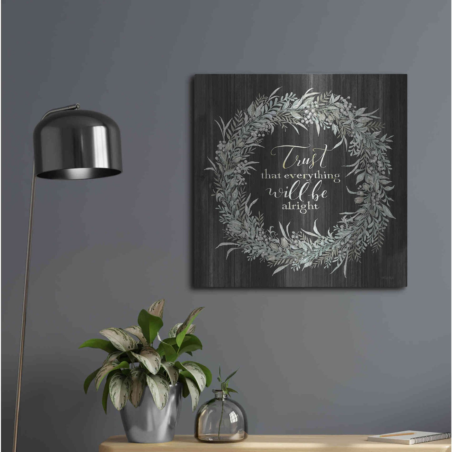 Luxe Metal Art 'Trust Wreath' by Cindy Jacobs, Metal Wall Art,24x24