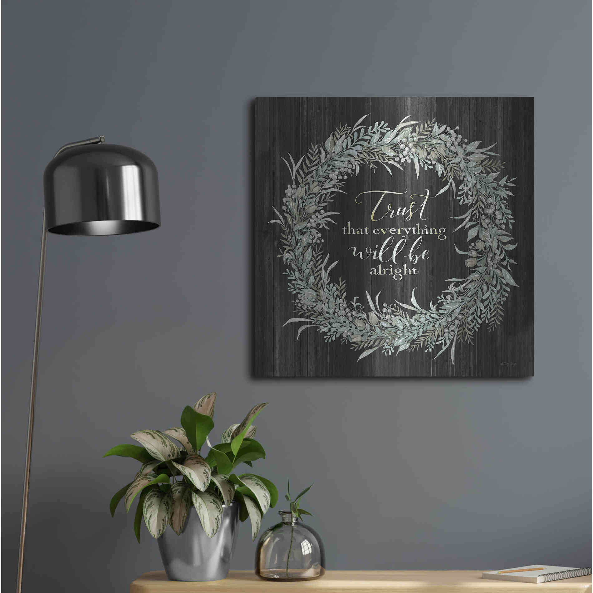 Luxe Metal Art 'Trust Wreath' by Cindy Jacobs, Metal Wall Art,24x24