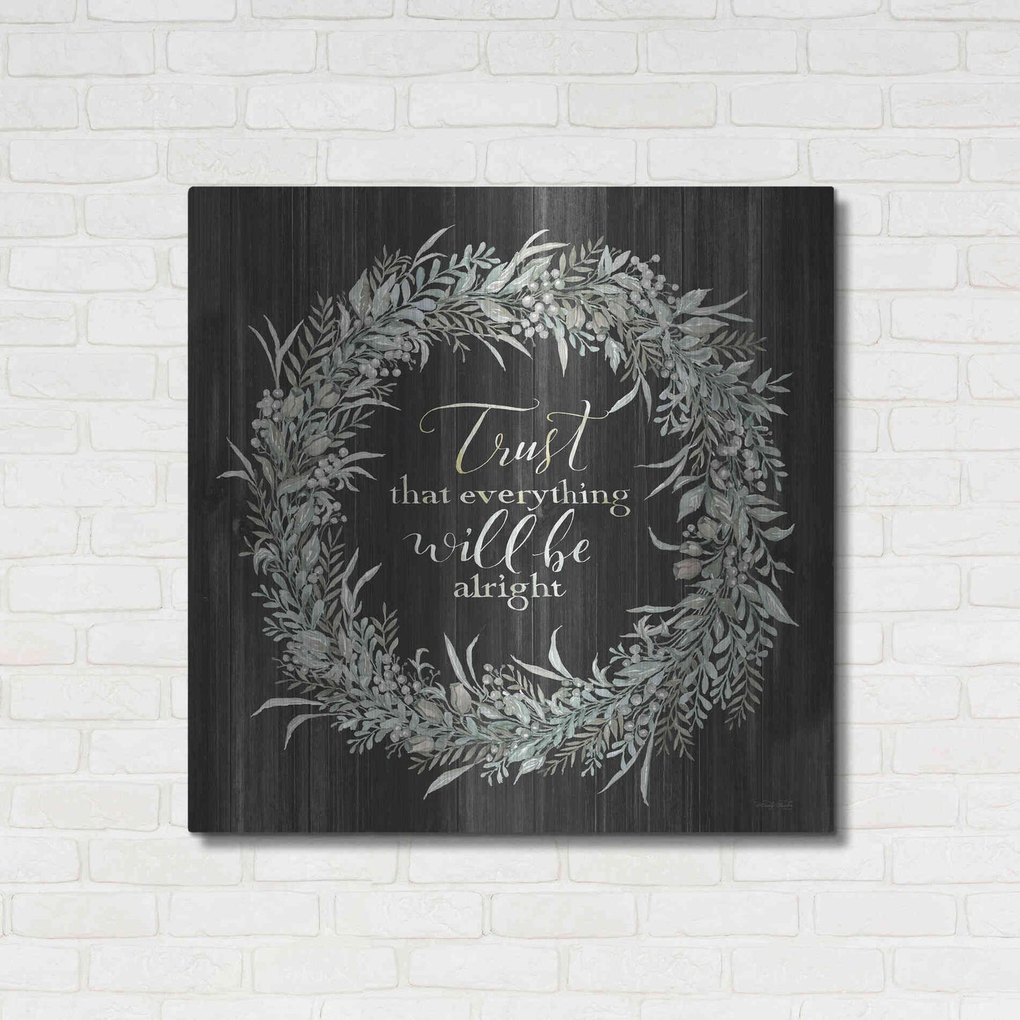 Luxe Metal Art 'Trust Wreath' by Cindy Jacobs, Metal Wall Art,36x36