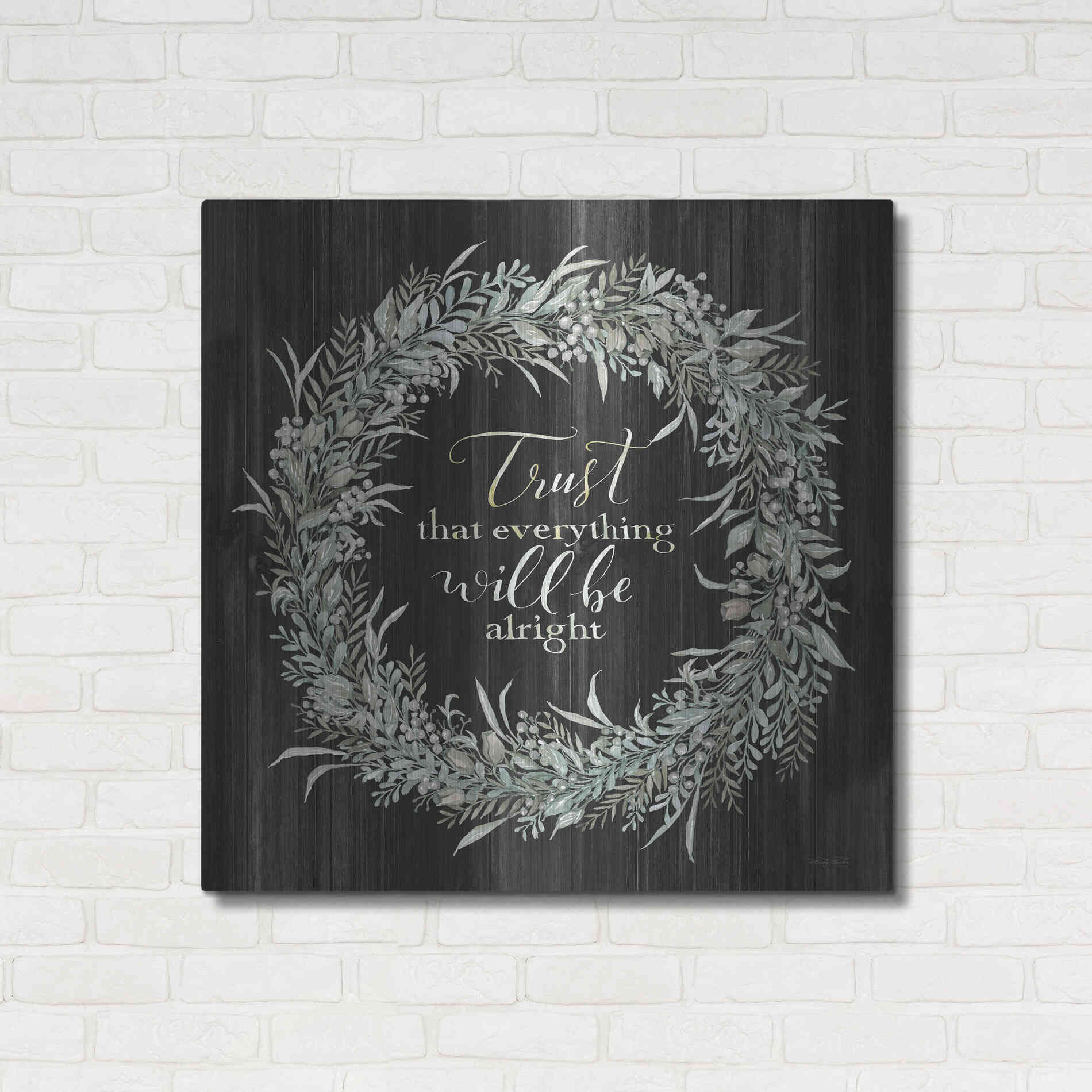 Luxe Metal Art 'Trust Wreath' by Cindy Jacobs, Metal Wall Art,36x36