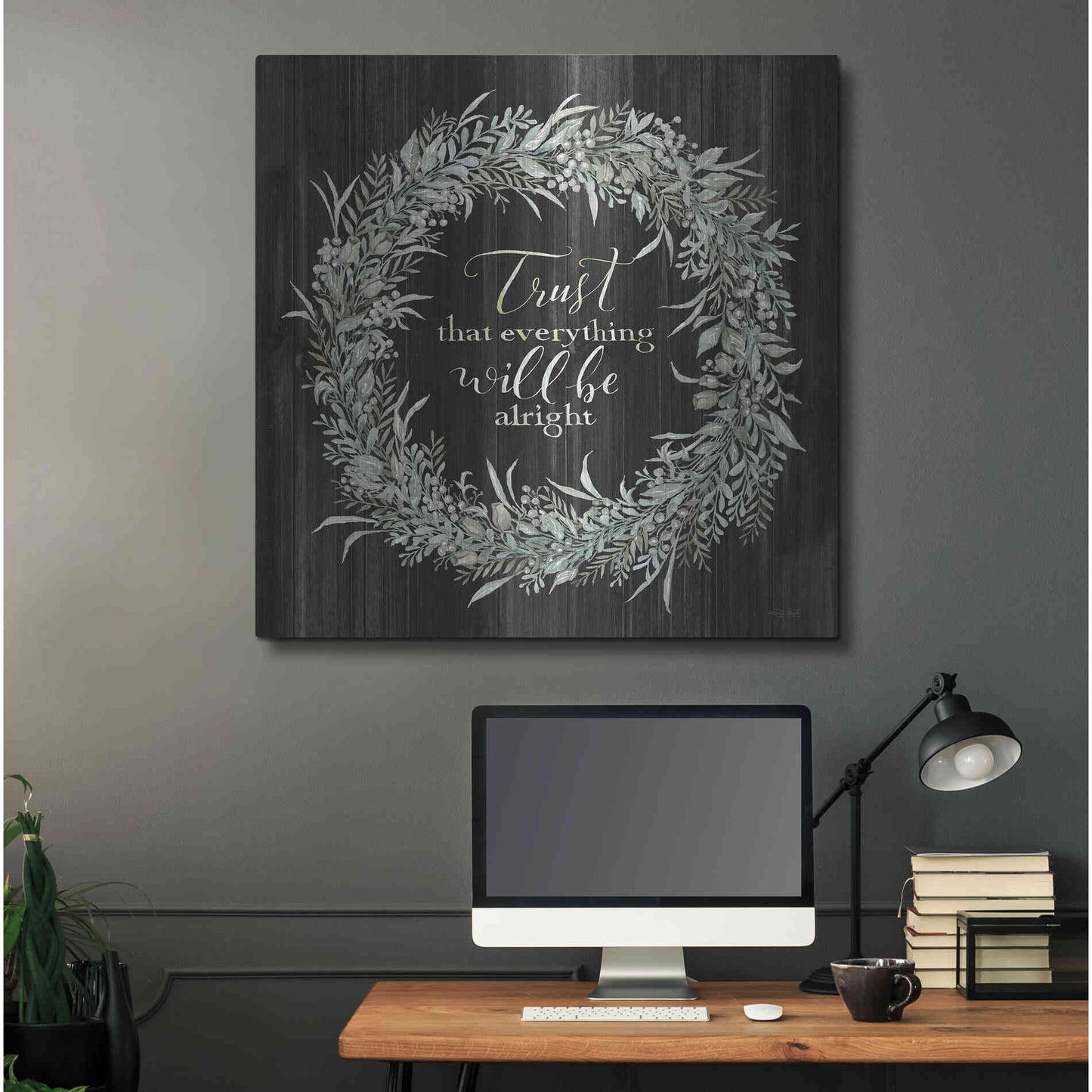 Luxe Metal Art 'Trust Wreath' by Cindy Jacobs, Metal Wall Art,36x36