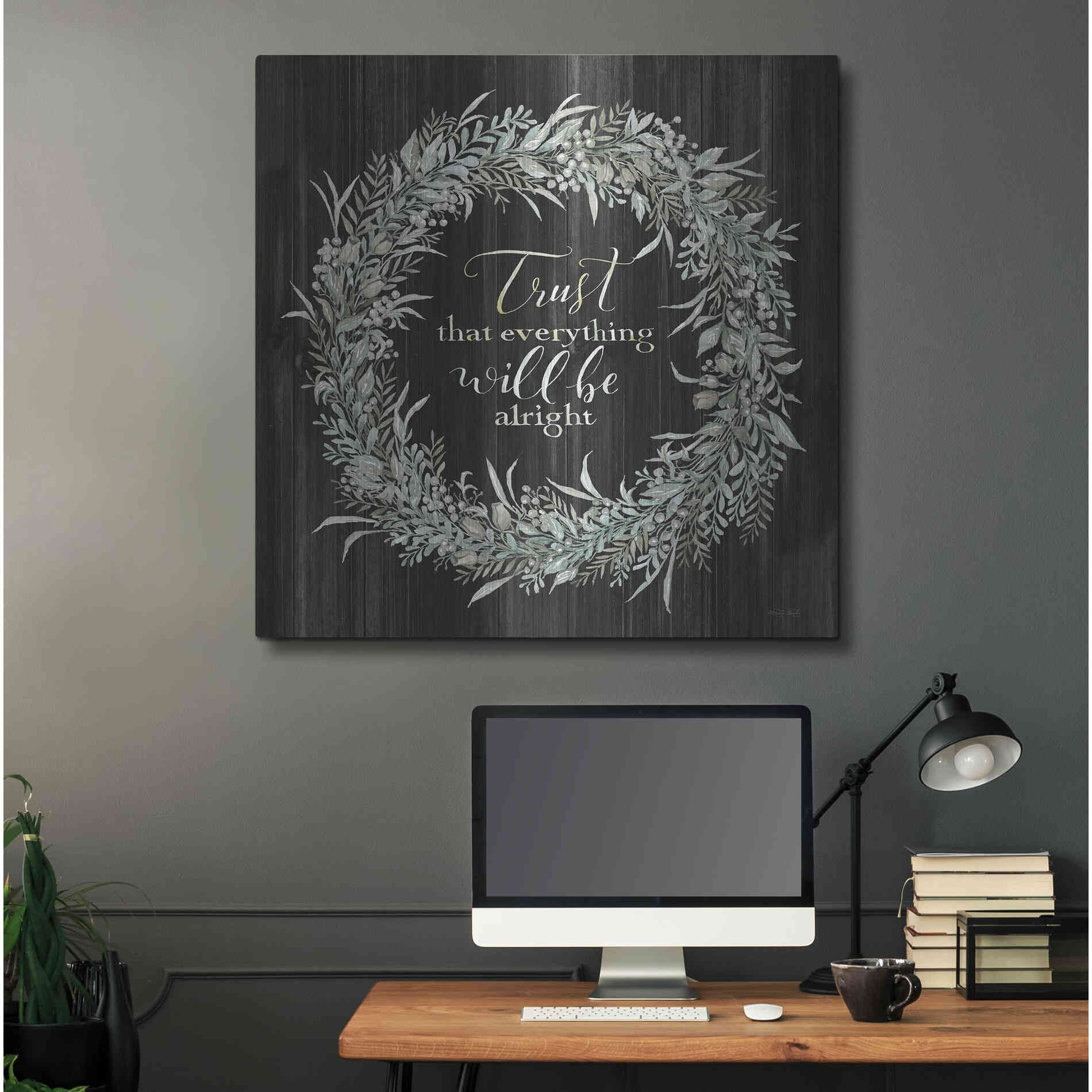 Luxe Metal Art 'Trust Wreath' by Cindy Jacobs, Metal Wall Art,36x36