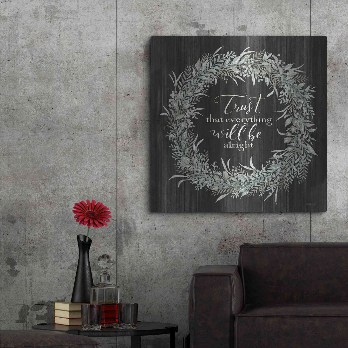 Luxe Metal Art 'Trust Wreath' by Cindy Jacobs, Metal Wall Art,36x36