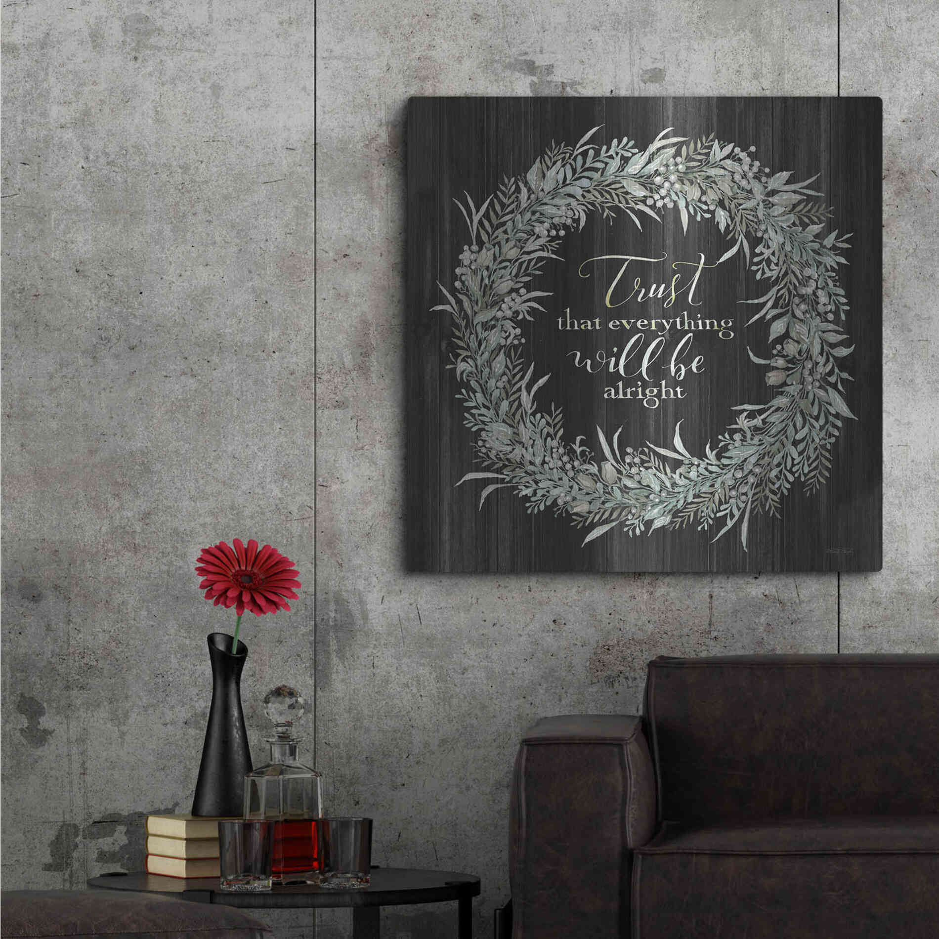 Luxe Metal Art 'Trust Wreath' by Cindy Jacobs, Metal Wall Art,36x36