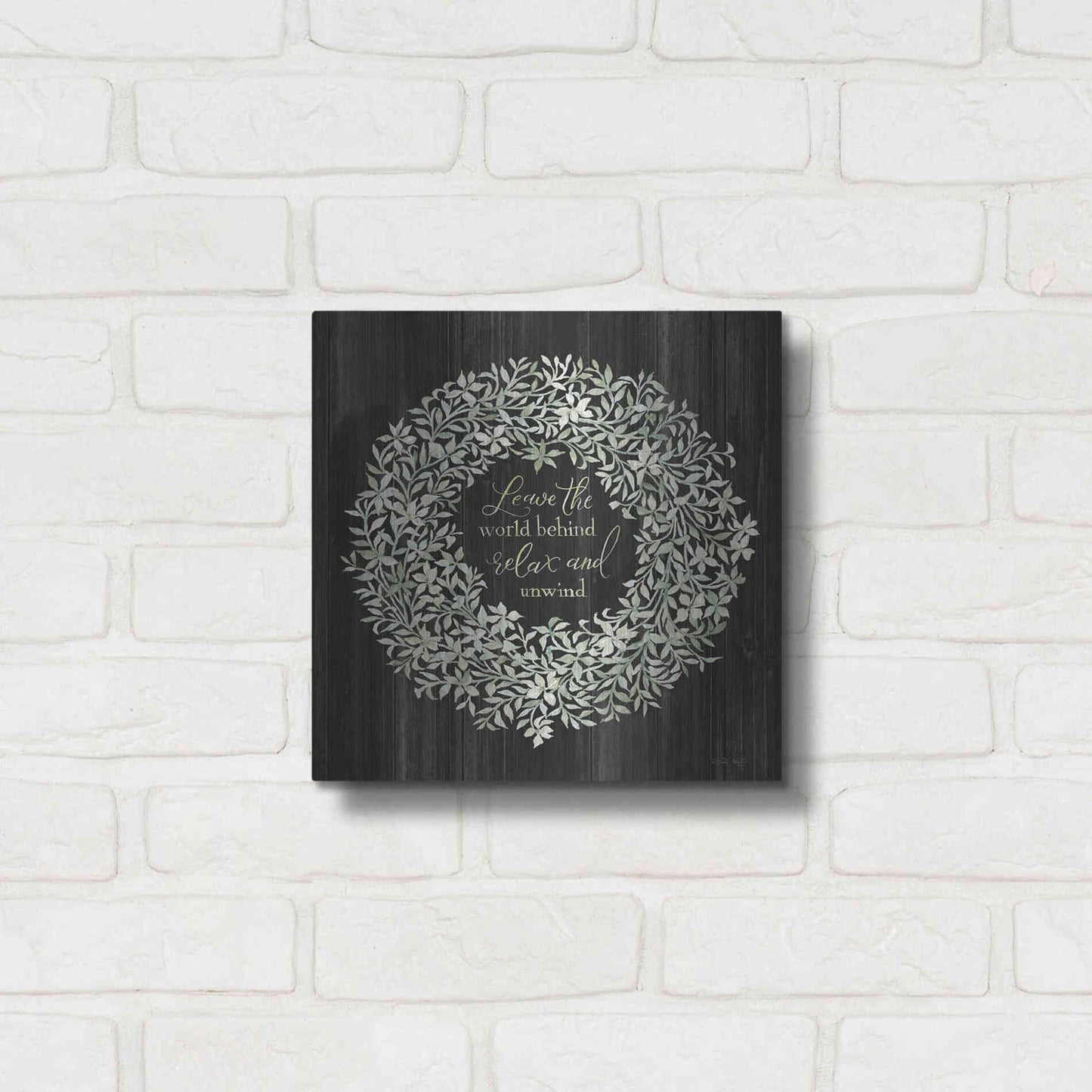 Luxe Metal Art 'Leave the World Behind Wreath' by Cindy Jacobs, Metal Wall Art,12x12