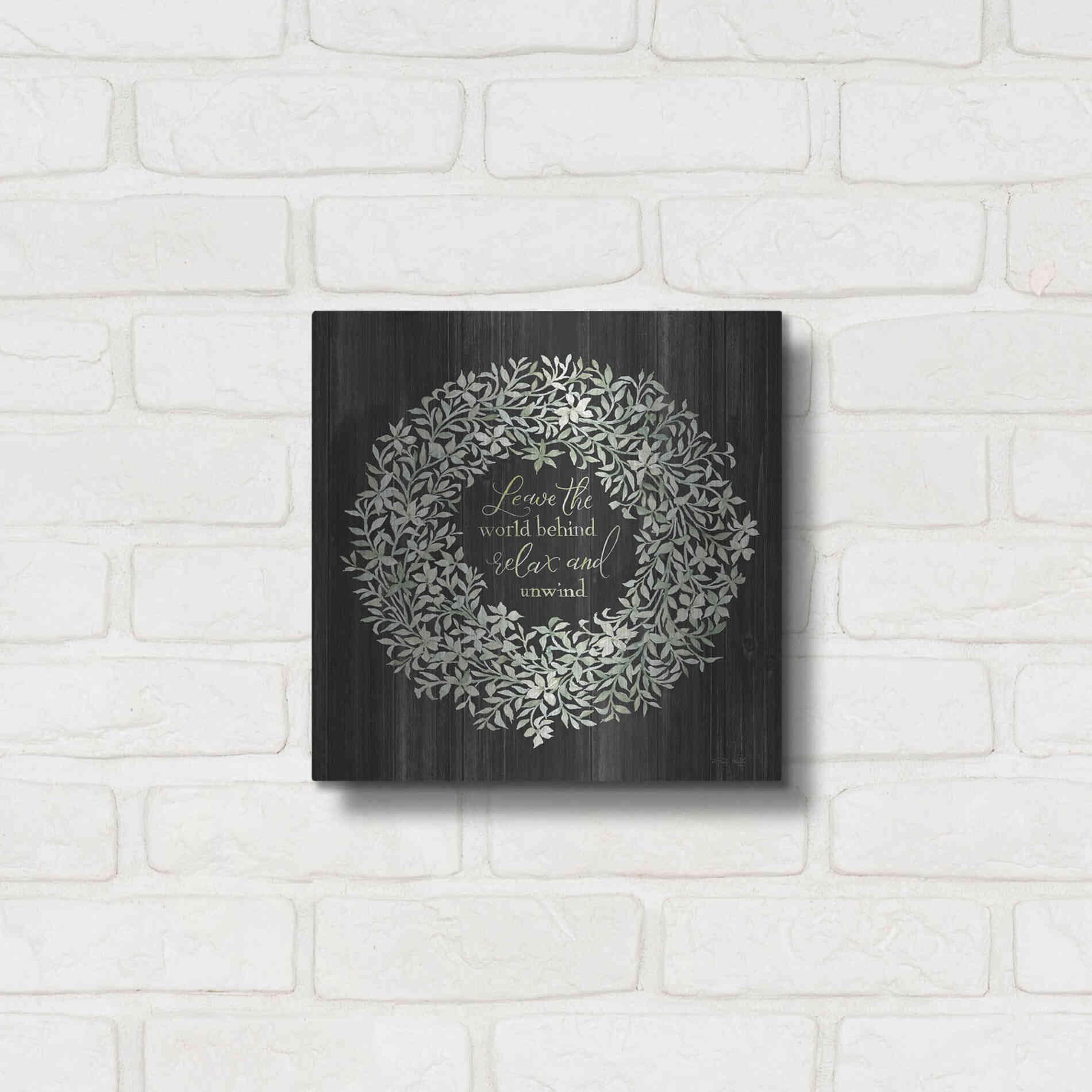 Luxe Metal Art 'Leave the World Behind Wreath' by Cindy Jacobs, Metal Wall Art,12x12