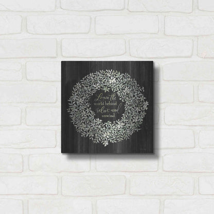 Luxe Metal Art 'Leave the World Behind Wreath' by Cindy Jacobs, Metal Wall Art,12x12