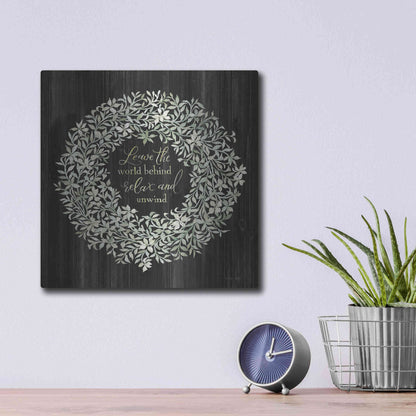 Luxe Metal Art 'Leave the World Behind Wreath' by Cindy Jacobs, Metal Wall Art,12x12