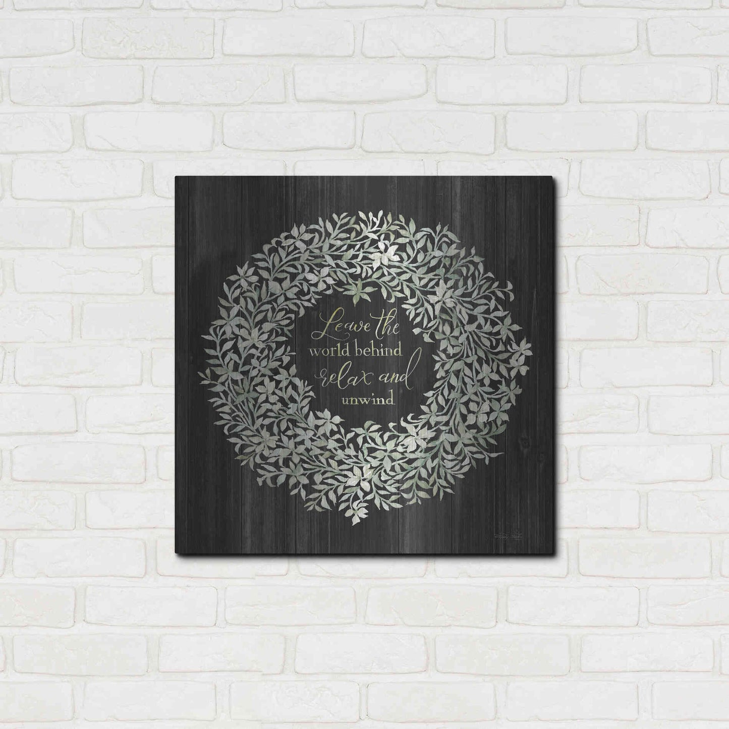 Luxe Metal Art 'Leave the World Behind Wreath' by Cindy Jacobs, Metal Wall Art,24x24
