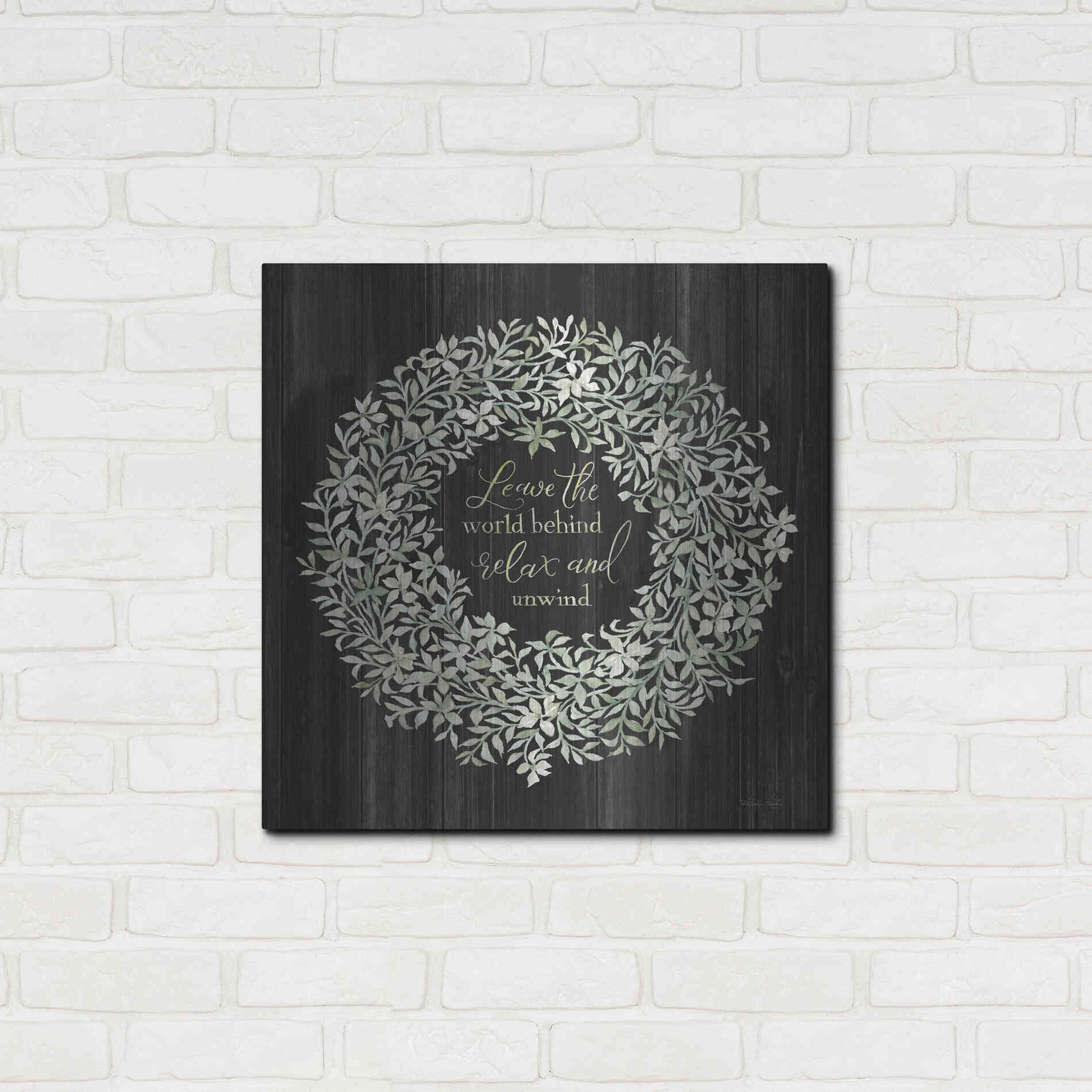 Luxe Metal Art 'Leave the World Behind Wreath' by Cindy Jacobs, Metal Wall Art,24x24