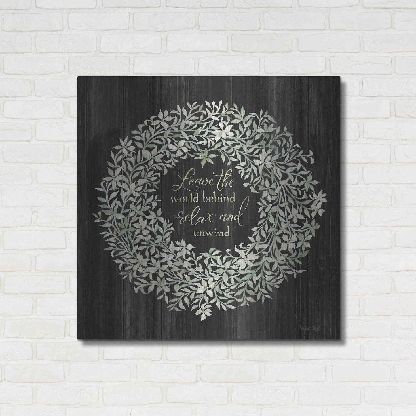 Luxe Metal Art 'Leave the World Behind Wreath' by Cindy Jacobs, Metal Wall Art,36x36