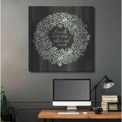 Luxe Metal Art 'Leave the World Behind Wreath' by Cindy Jacobs, Metal Wall Art,36x36
