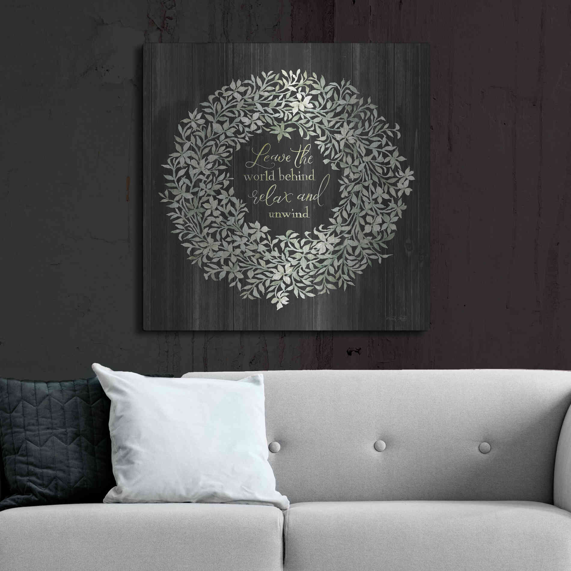 Luxe Metal Art 'Leave the World Behind Wreath' by Cindy Jacobs, Metal Wall Art,36x36
