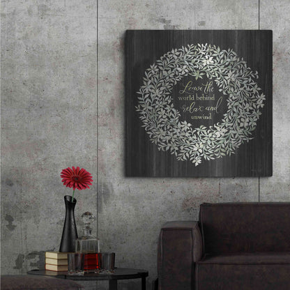 Luxe Metal Art 'Leave the World Behind Wreath' by Cindy Jacobs, Metal Wall Art,36x36