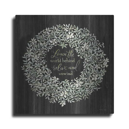 Luxe Metal Art 'Leave the World Behind Wreath' by Cindy Jacobs, Metal Wall Art