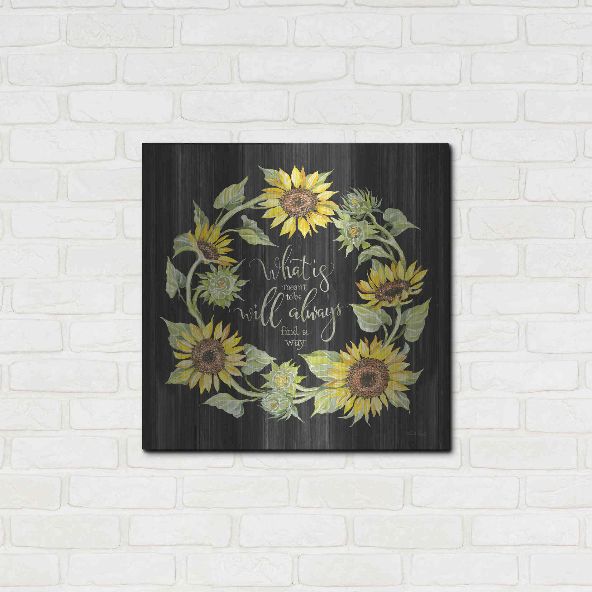 Luxe Metal Art 'What's Meant to Be Wreath' by Cindy Jacobs, Metal Wall Art,24x24