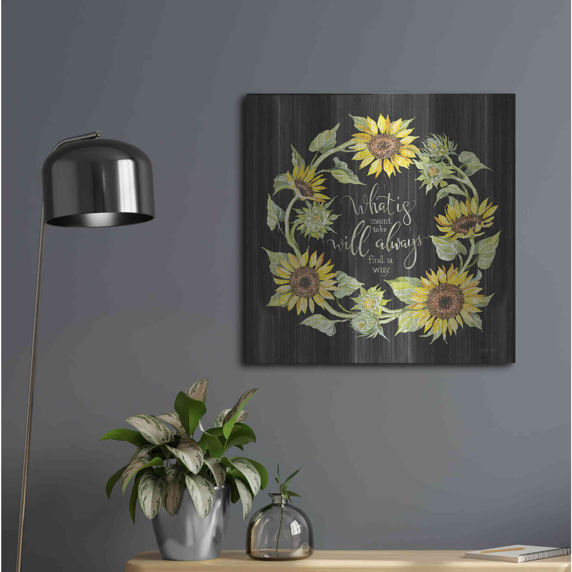 Luxe Metal Art 'What's Meant to Be Wreath' by Cindy Jacobs, Metal Wall Art,24x24