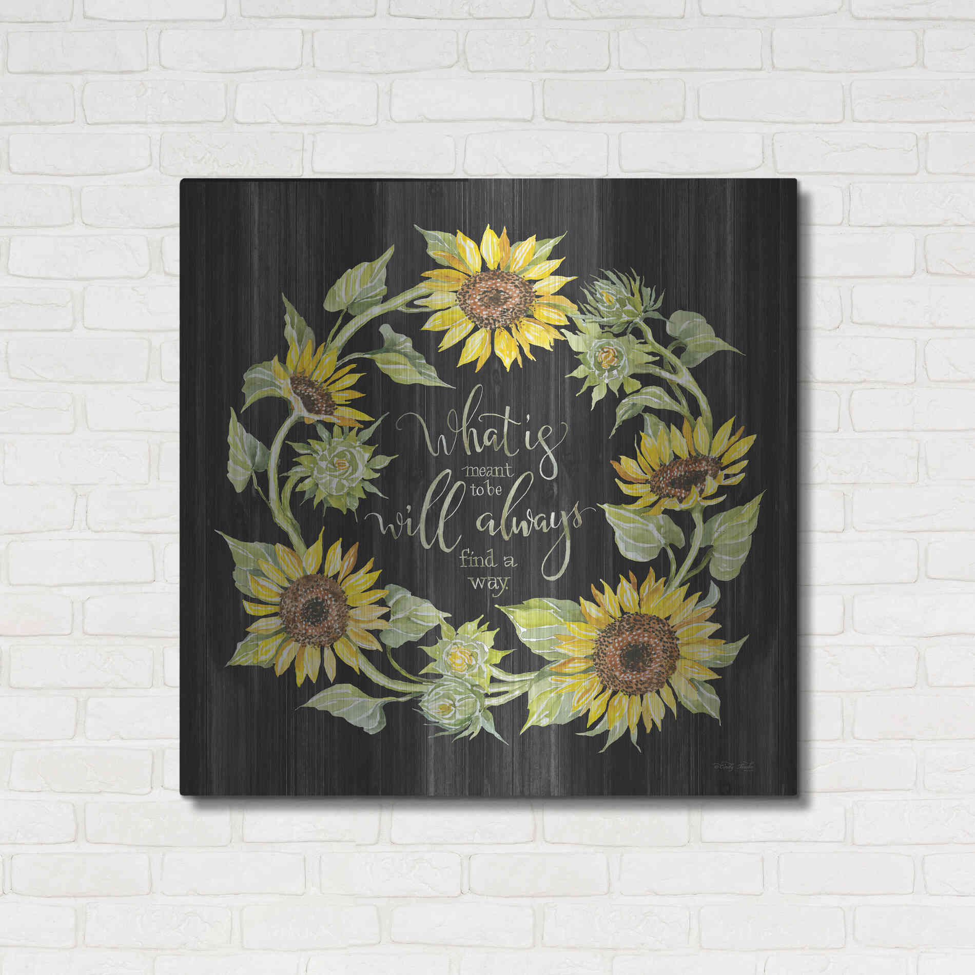 Luxe Metal Art 'What's Meant to Be Wreath' by Cindy Jacobs, Metal Wall Art,36x36