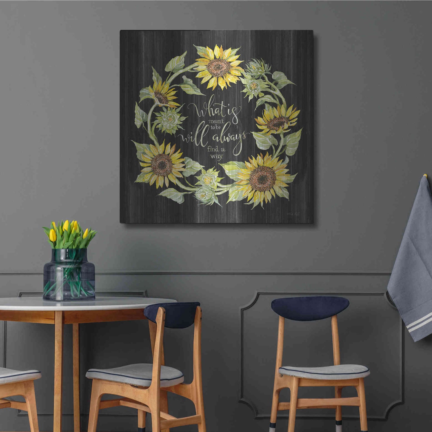 Luxe Metal Art 'What's Meant to Be Wreath' by Cindy Jacobs, Metal Wall Art,36x36