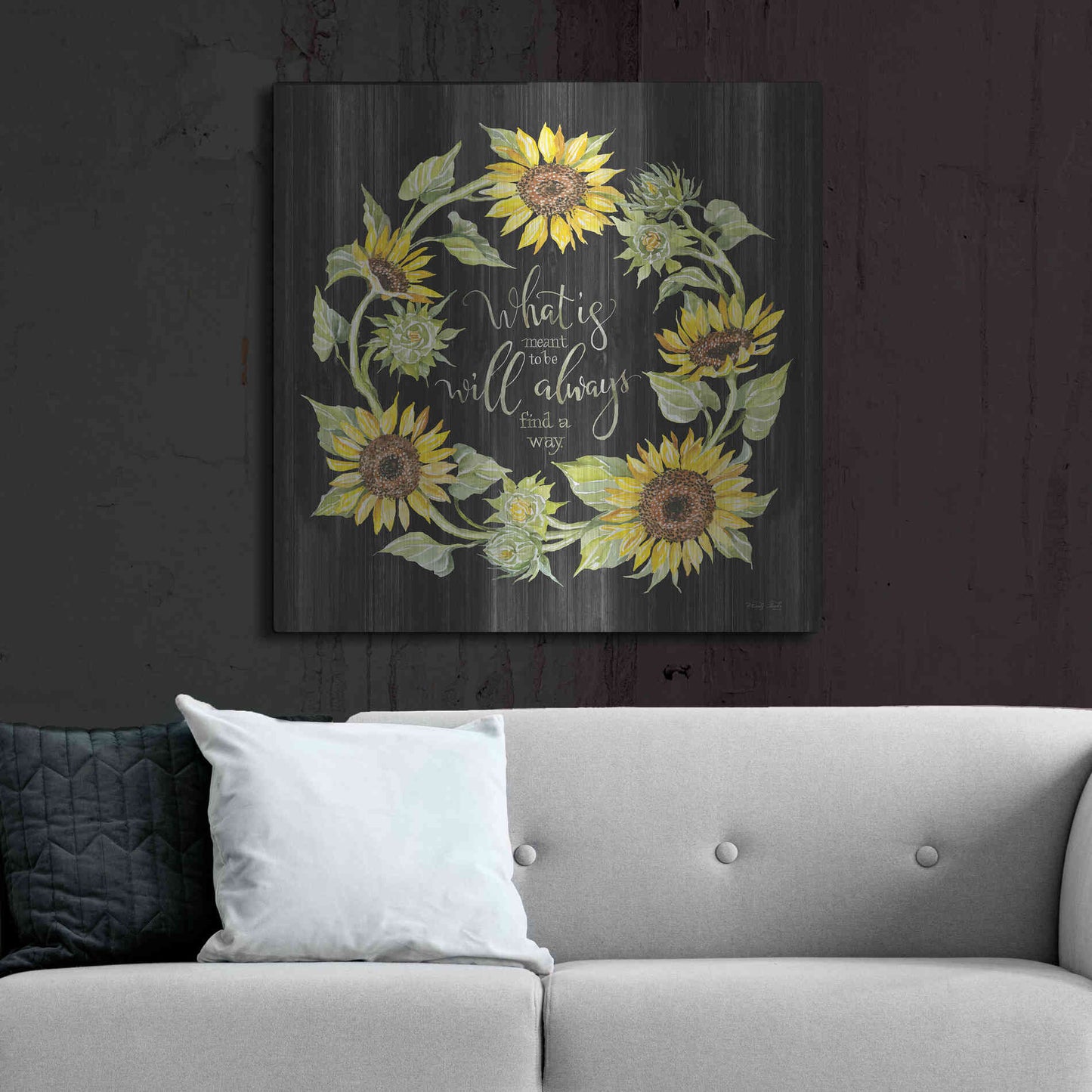 Luxe Metal Art 'What's Meant to Be Wreath' by Cindy Jacobs, Metal Wall Art,36x36