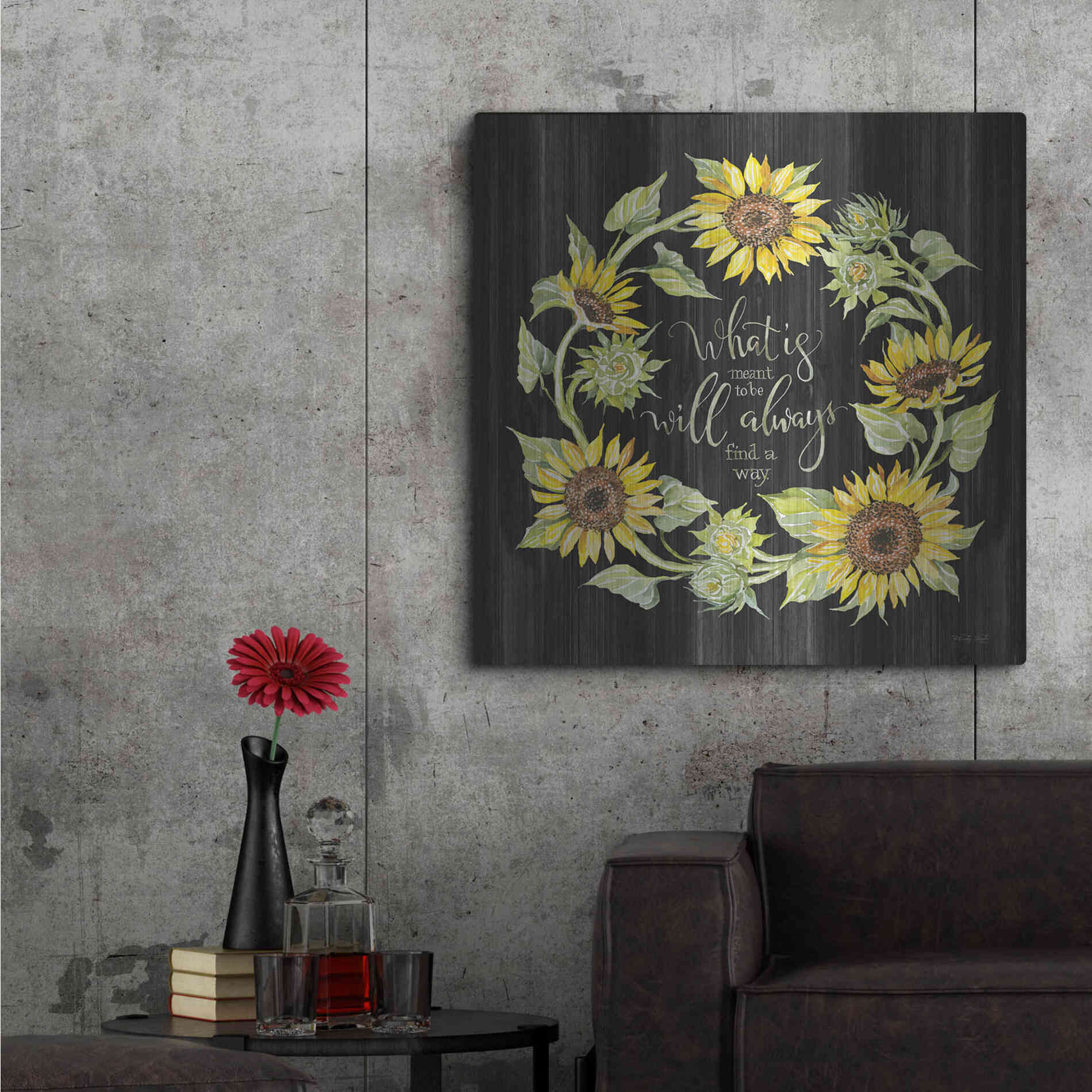 Luxe Metal Art 'What's Meant to Be Wreath' by Cindy Jacobs, Metal Wall Art,36x36