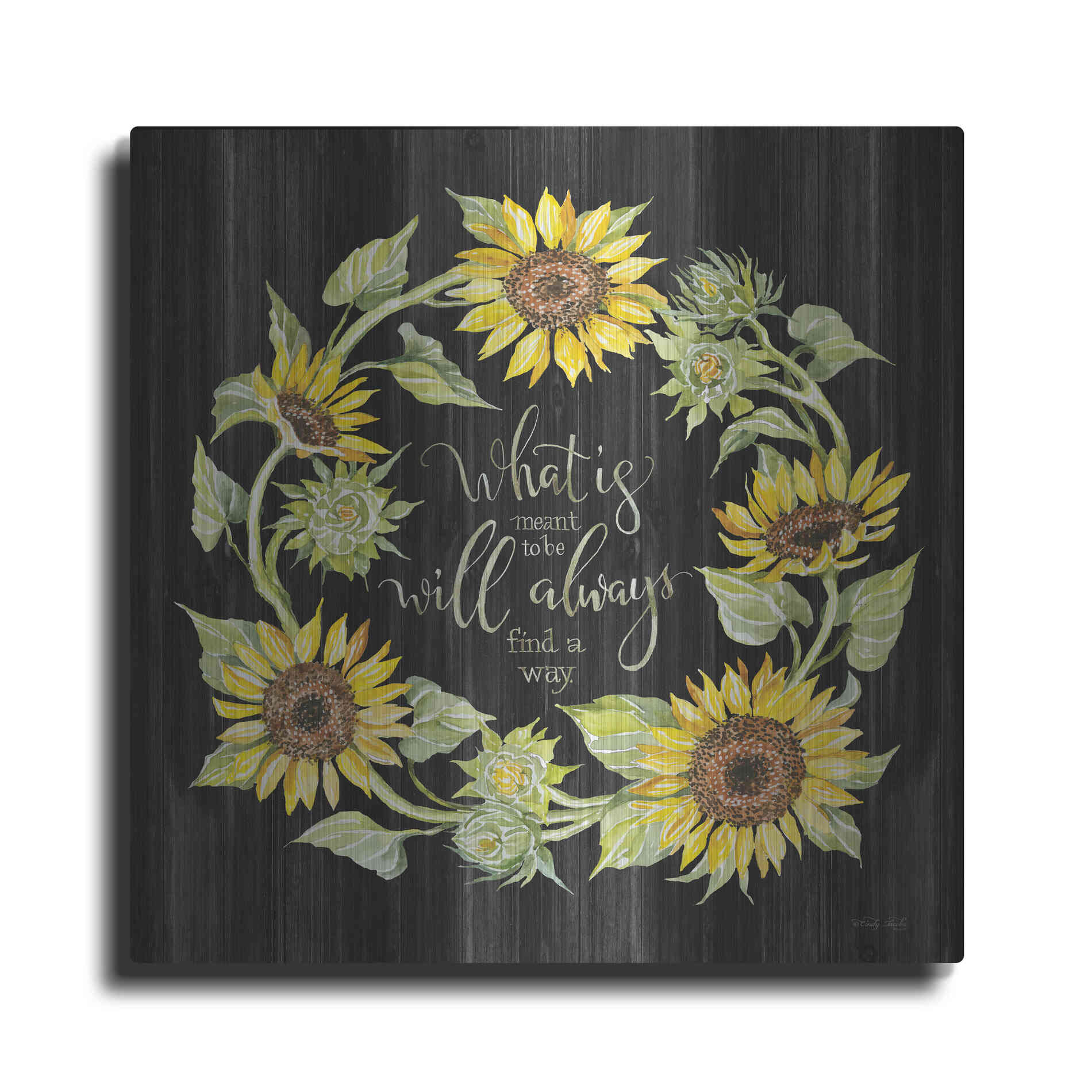 Luxe Metal Art 'What's Meant to Be Wreath' by Cindy Jacobs, Metal Wall Art