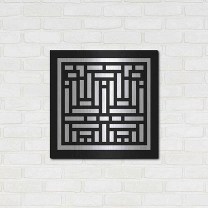 Luxe Metal Art 'Black & White Geo II' by Cindy Jacobs, Metal Wall Art,24x24