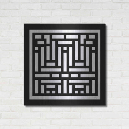 Luxe Metal Art 'Black & White Geo II' by Cindy Jacobs, Metal Wall Art,36x36