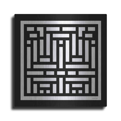 Luxe Metal Art 'Black & White Geo II' by Cindy Jacobs, Metal Wall Art