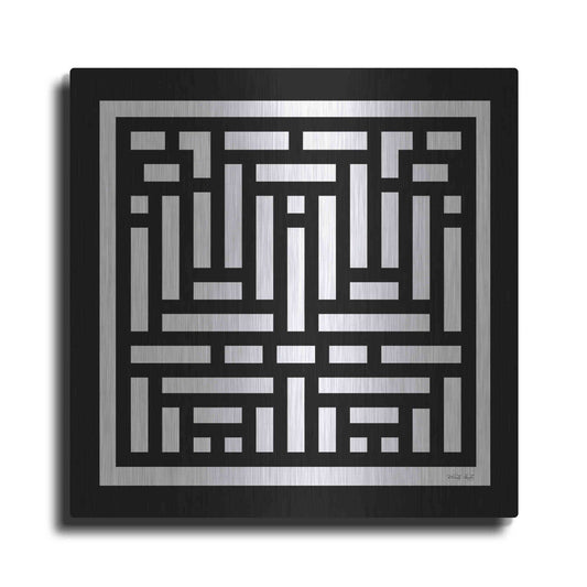 Luxe Metal Art 'Black & White Geo II' by Cindy Jacobs, Metal Wall Art