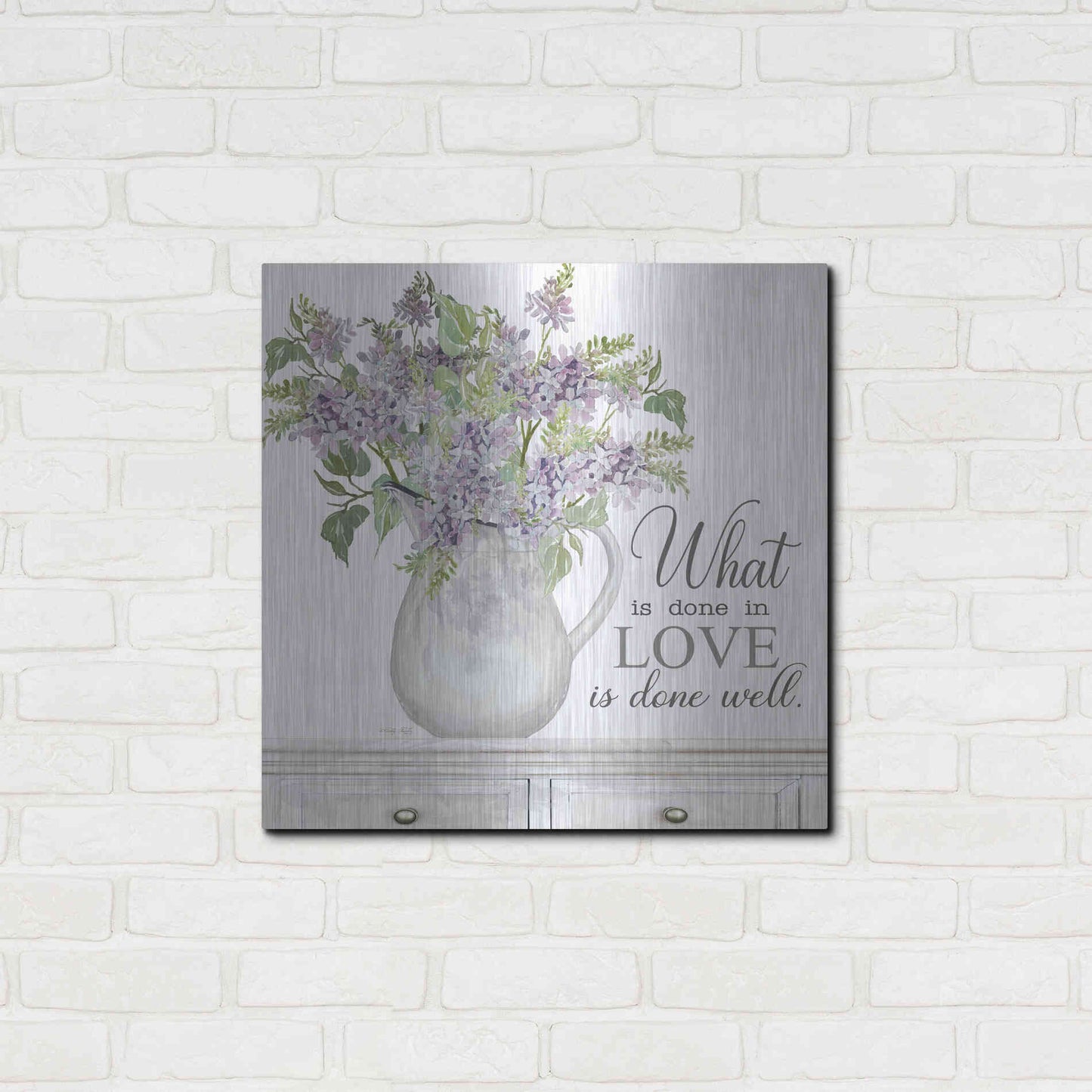 Luxe Metal Art 'What is Done in Love' by Cindy Jacobs, Metal Wall Art,24x24