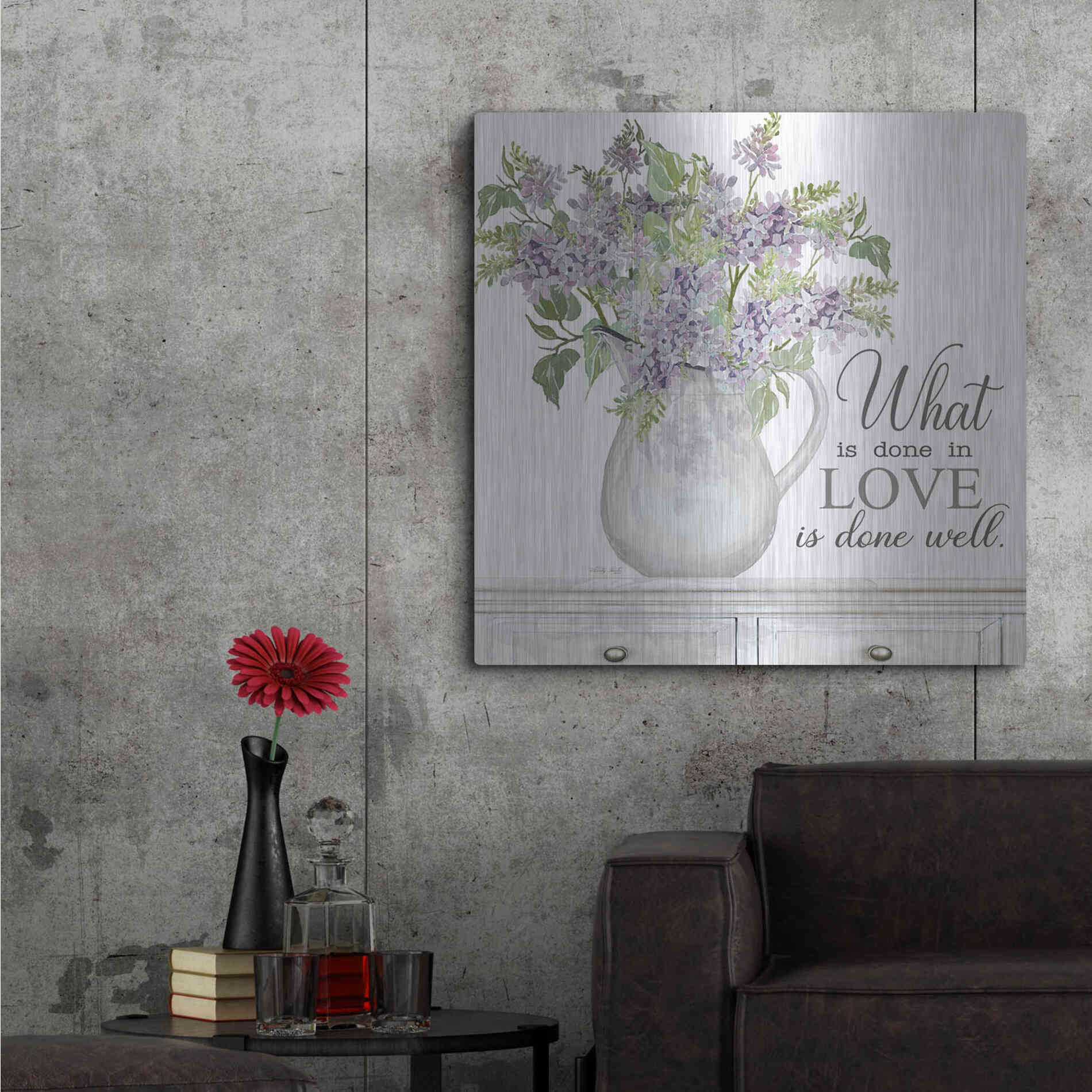 Luxe Metal Art 'What is Done in Love' by Cindy Jacobs, Metal Wall Art,36x36