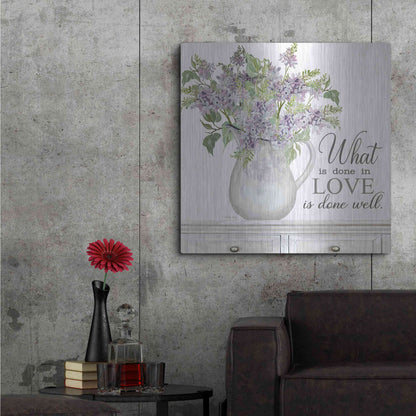 Luxe Metal Art 'What is Done in Love' by Cindy Jacobs, Metal Wall Art,36x36