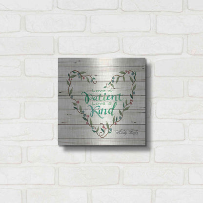 Luxe Metal Art 'Love is Patient Heart Wreath' by Cindy Jacobs, Metal Wall Art,12x12