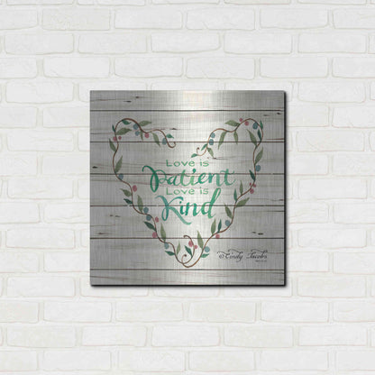 Luxe Metal Art 'Love is Patient Heart Wreath' by Cindy Jacobs, Metal Wall Art,24x24