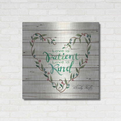Luxe Metal Art 'Love is Patient Heart Wreath' by Cindy Jacobs, Metal Wall Art,36x36