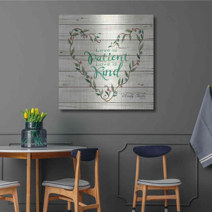 Luxe Metal Art 'Love is Patient Heart Wreath' by Cindy Jacobs, Metal Wall Art,36x36