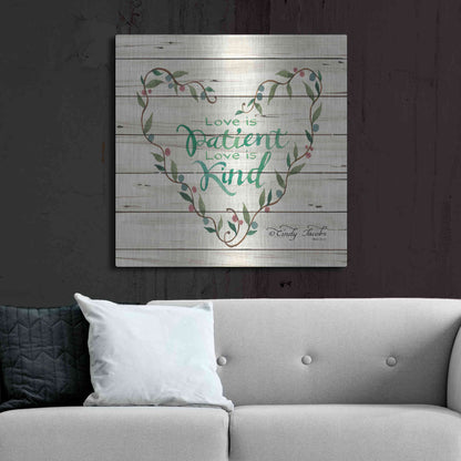 Luxe Metal Art 'Love is Patient Heart Wreath' by Cindy Jacobs, Metal Wall Art,36x36