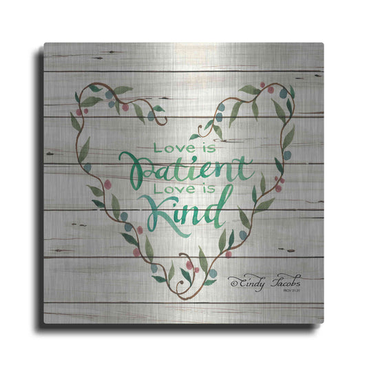 Luxe Metal Art 'Love is Patient Heart Wreath' by Cindy Jacobs, Metal Wall Art