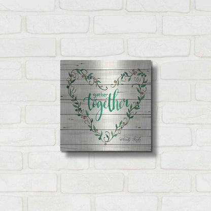 Luxe Metal Art 'Gather Together Heart Wreath' by Cindy Jacobs, Metal Wall Art,12x12