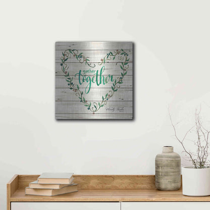 Luxe Metal Art 'Gather Together Heart Wreath' by Cindy Jacobs, Metal Wall Art,12x12