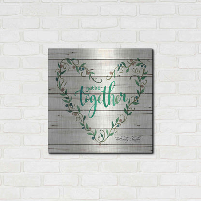 Luxe Metal Art 'Gather Together Heart Wreath' by Cindy Jacobs, Metal Wall Art,24x24